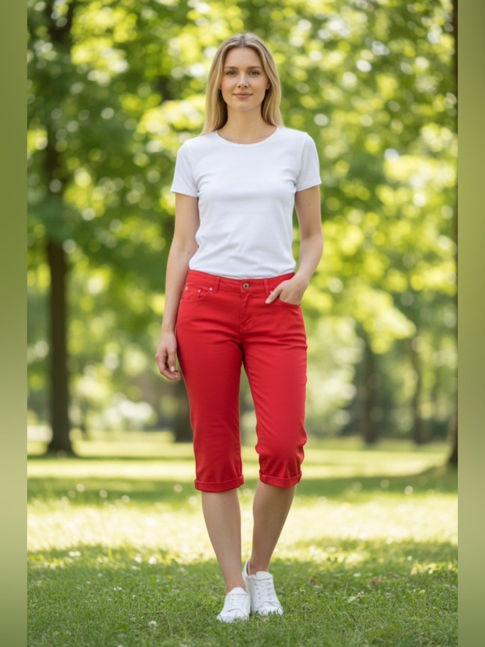 Pink Bermuda Cuffed Shorts